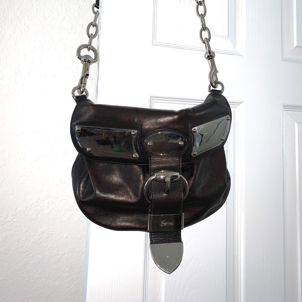 Gucci Black Messenger Bag Silver Hardware